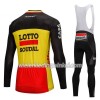 Set Fietsshirt Lange Mouw + Lange Koersbroek 2018 Lotto Soudal N002